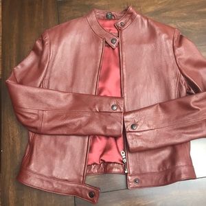 Maroon leather jacket. Excellent condition!